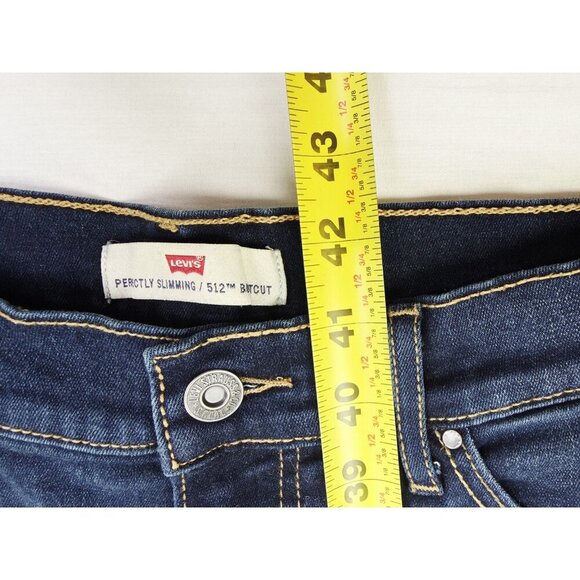 Levi's 8M Womens 32" Inseam 512 Perfectly Slimming Bootcut Blue Denim Logo Jeans - Picture 7 of 12